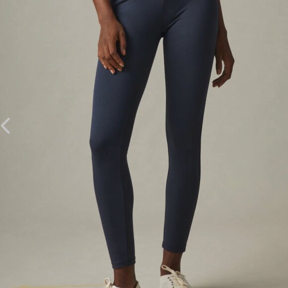 American Giant Ponte Pant Womens 16 Blue Gray Pocket High Rise Stretch Made USA - Picture 1 of 15